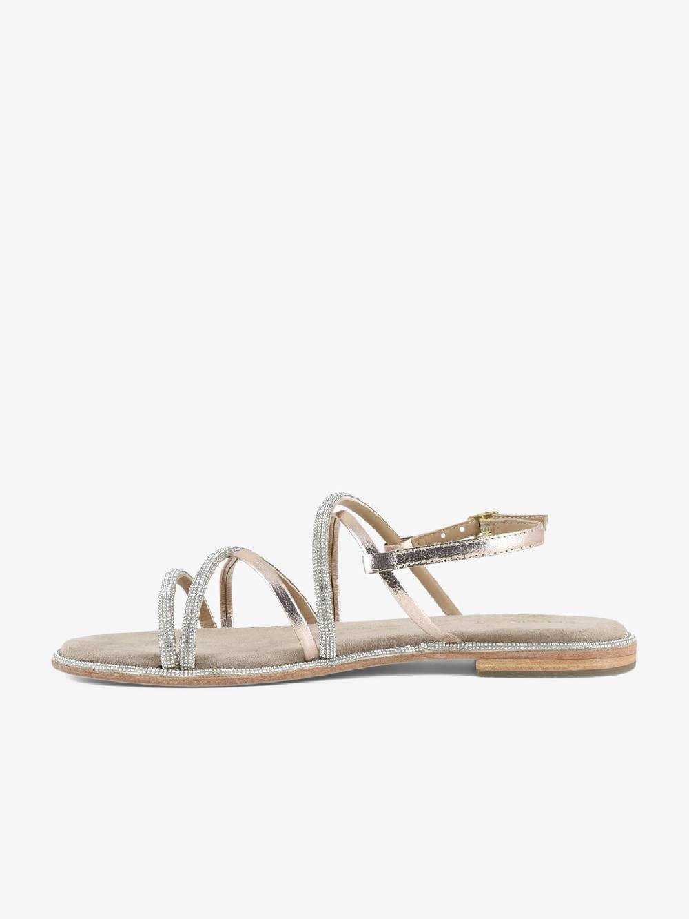 CB FUSION Sandali bassi con cinturino mix con strass CBF.R224007 donna pelle beige 2025