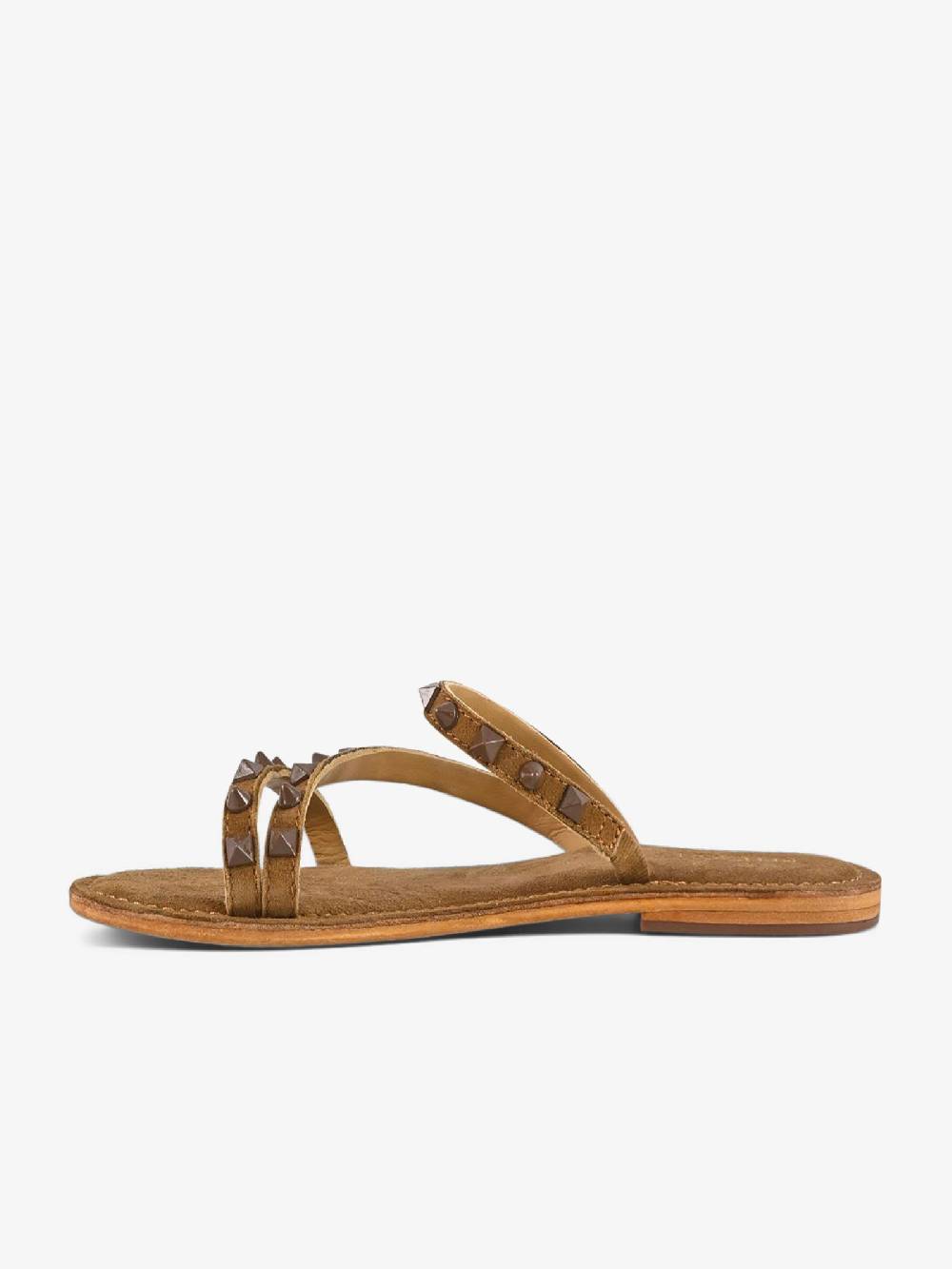 CB FUSION Sandali bassi con fascie e borchie piramidali CBF.R224004 donna pelle marrone Italia