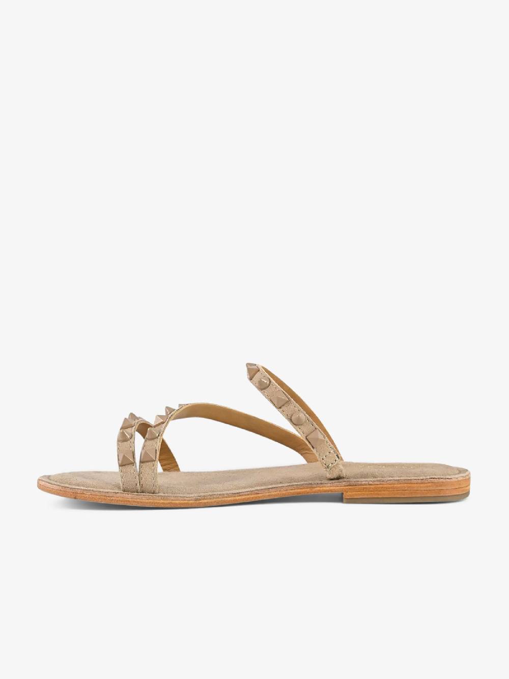 CB FUSION Sandali bassi con fascie e borchie piramidali CBF.R224004 donna pelle beige In Linea