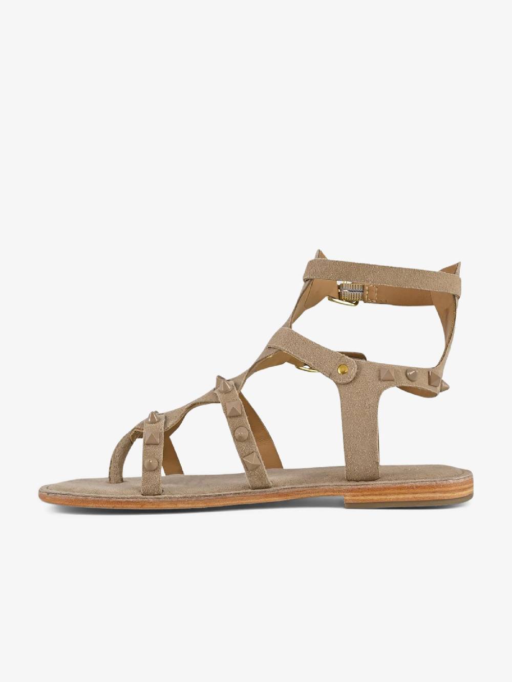 CB FUSION Sandali bassi gladiatore borchie piramidali CBF.R224001 donna pelle beige Qualità