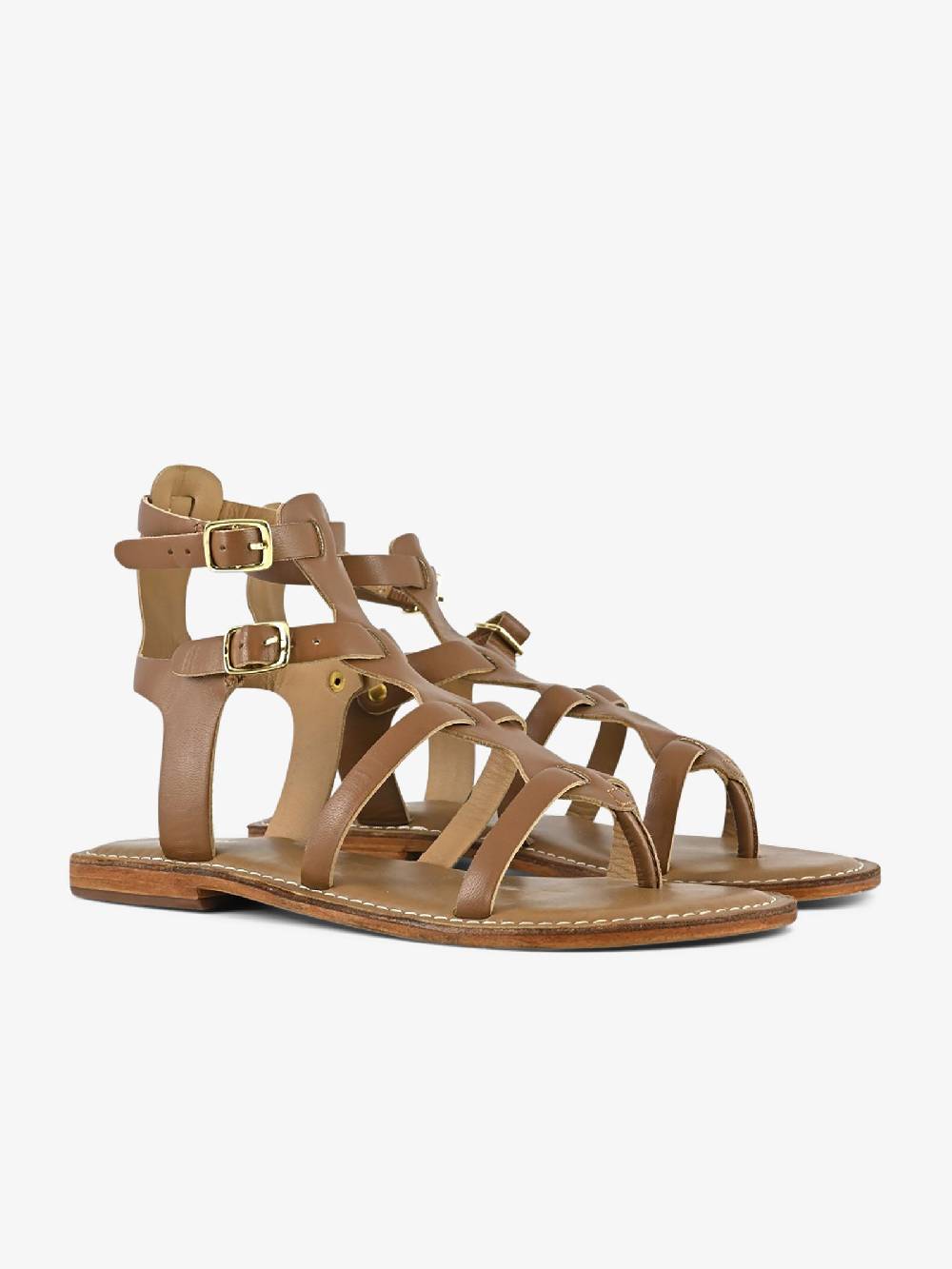 CB FUSION Sandali bassi gladiatore CBF.R221009 donna pelle marrone Promozione