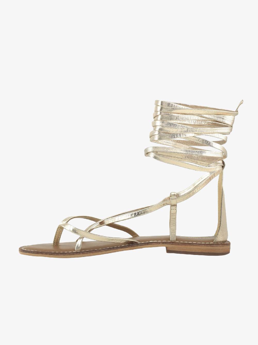 CB FUSION Sandali bassi oro donna con lacci in pelle Pezzi Unici