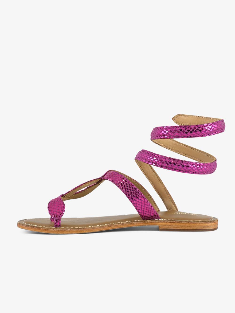 CB FUSION Sandali bassi wrap up laminato CBF.R217037 donna pelle fucsia Soddisfazione Garantita