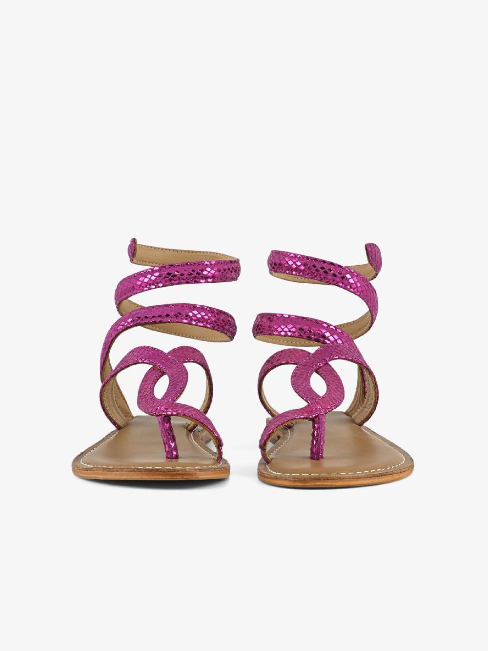 CB FUSION Sandali bassi wrap up laminato CBF.R217037 donna pelle fucsia Soddisfazione Garantita