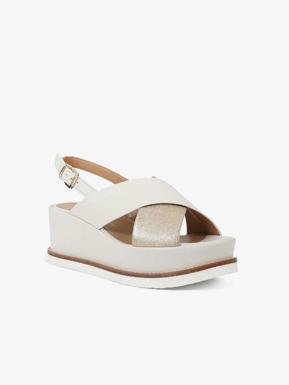 SORELLI Sandali con zeppa Jil 2153/JIL/XLG donna pelle panna In Saldo
