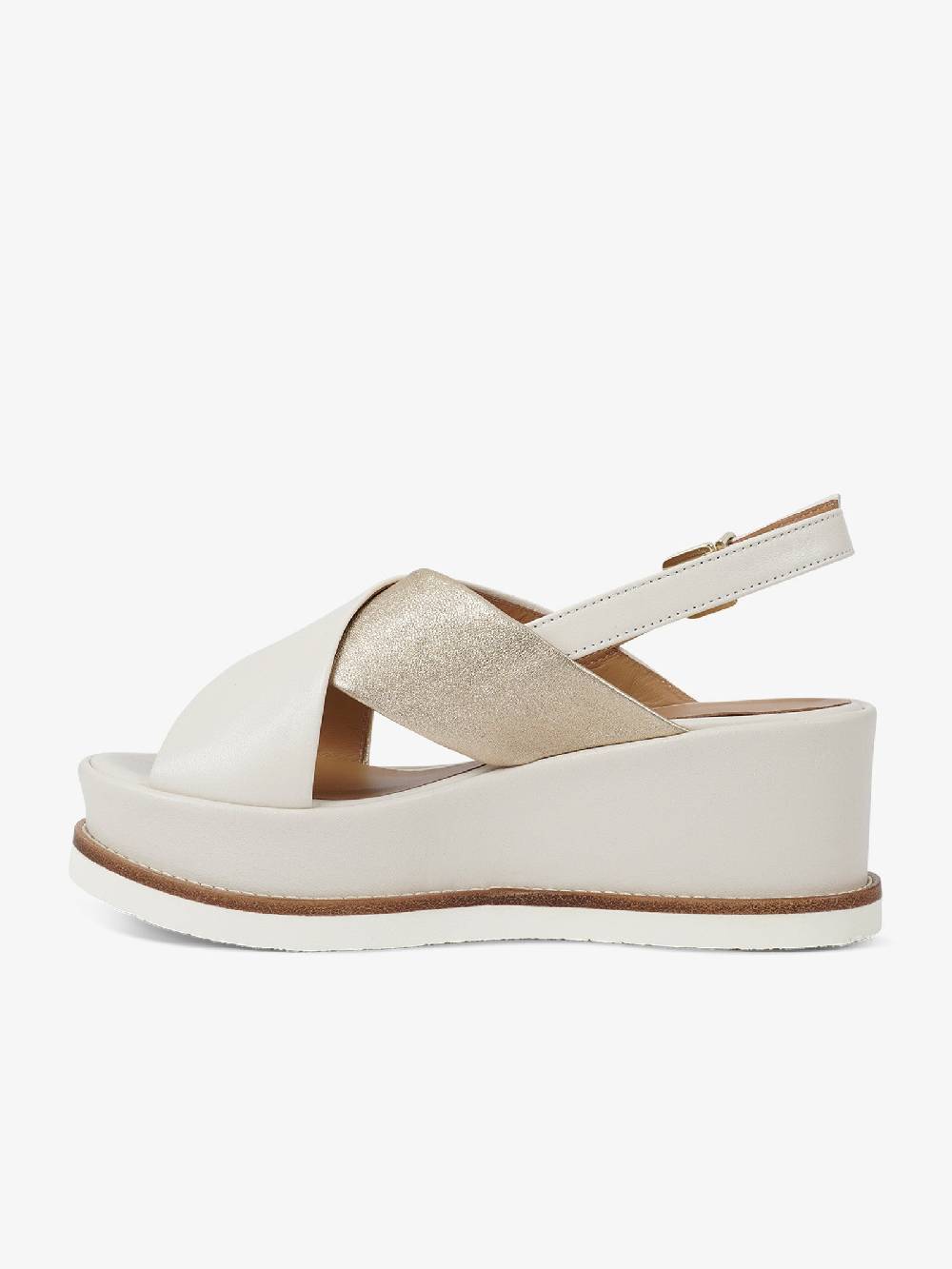 SORELLI Sandali con zeppa Jil 2153/JIL/XLG donna pelle panna In Saldo