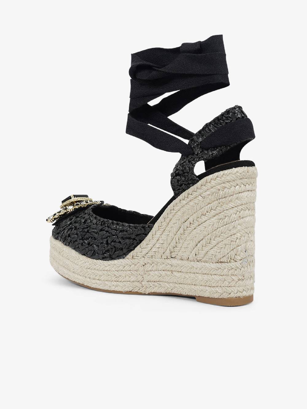 EXE' Espadrillas 23105-23 donna rafia nero Offerta migliore