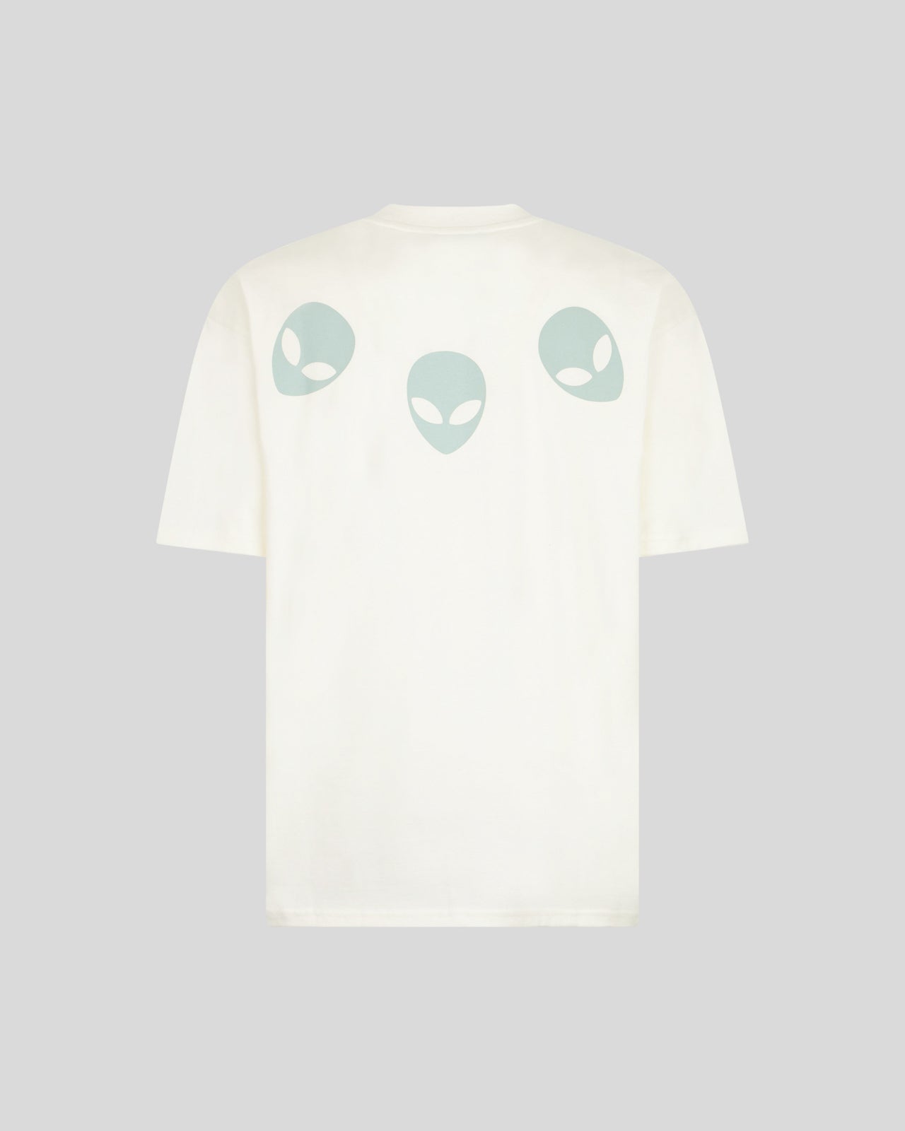 Phobia Archive T-SHIRT BIANCA CON GRAFICA TRIPLE ALIEN FOSFORESCENTE Solo un giorno rimasto