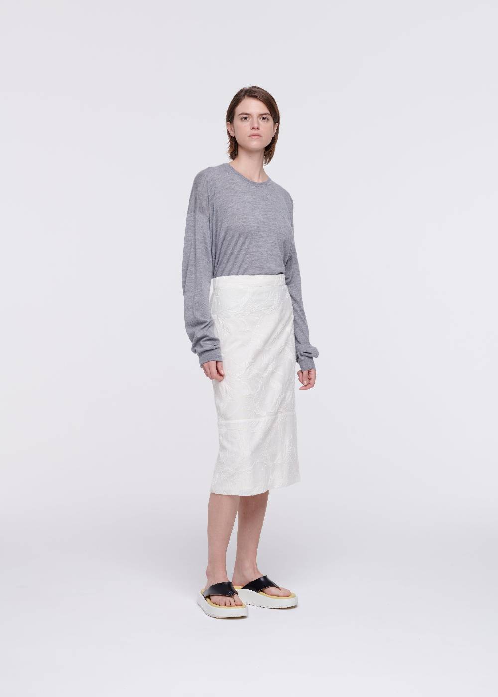 Plan C GONNA MIDI CON RICAMI FLOREALI Fino Al -60%