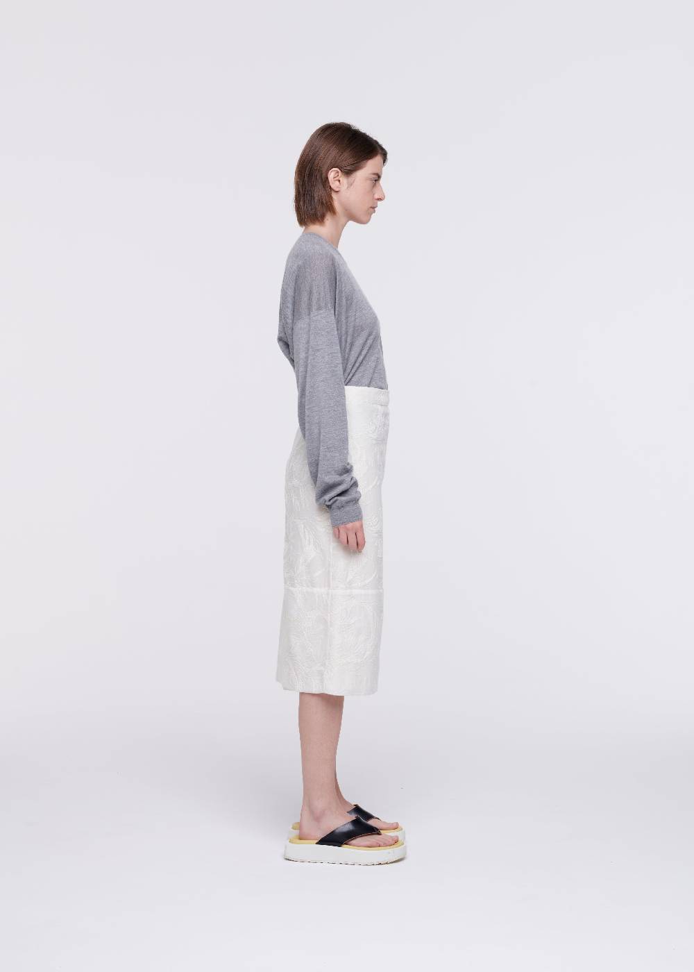 Plan C GONNA MIDI CON RICAMI FLOREALI Fino Al -60%
