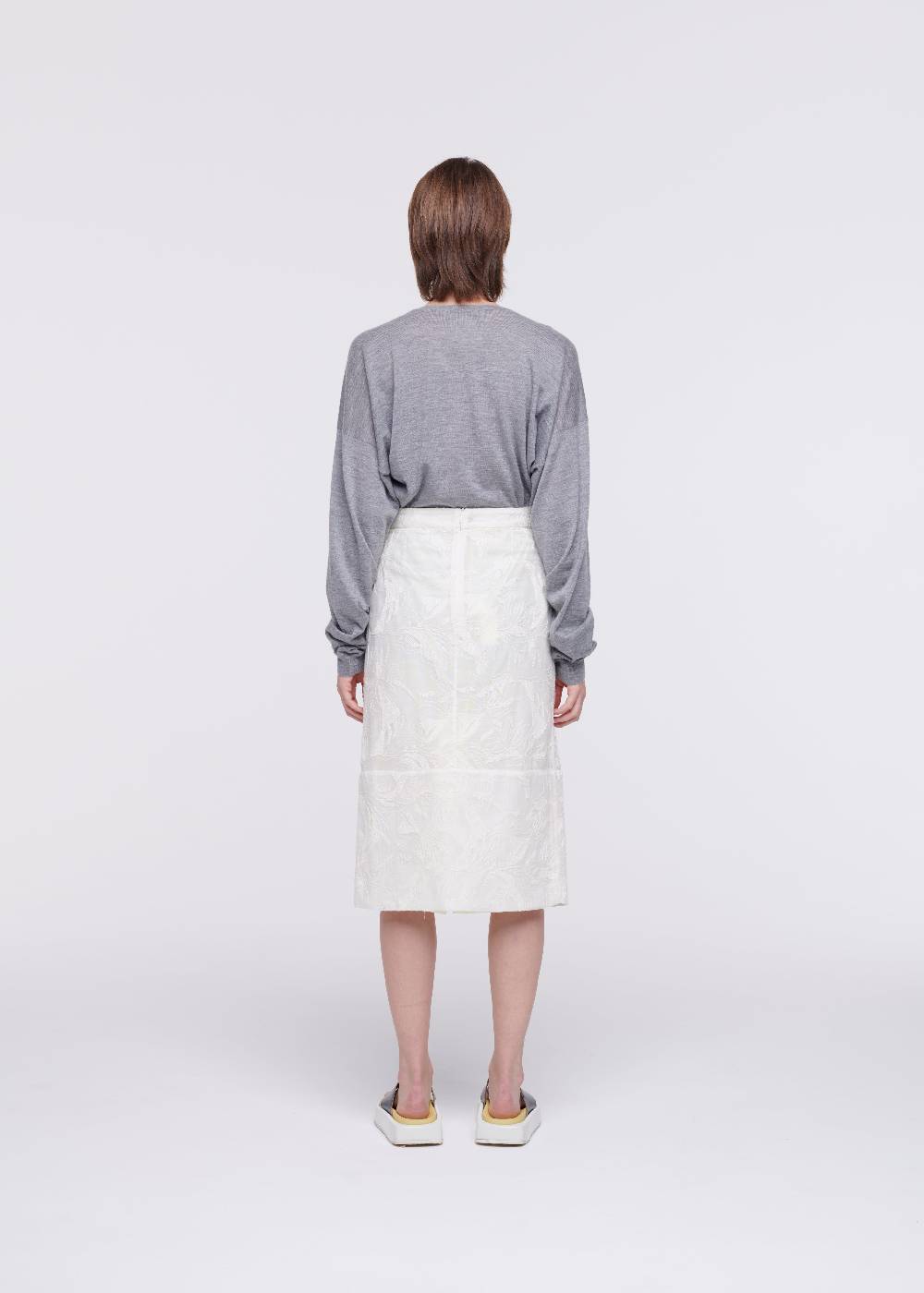 Plan C GONNA MIDI CON RICAMI FLOREALI Fino Al -60%