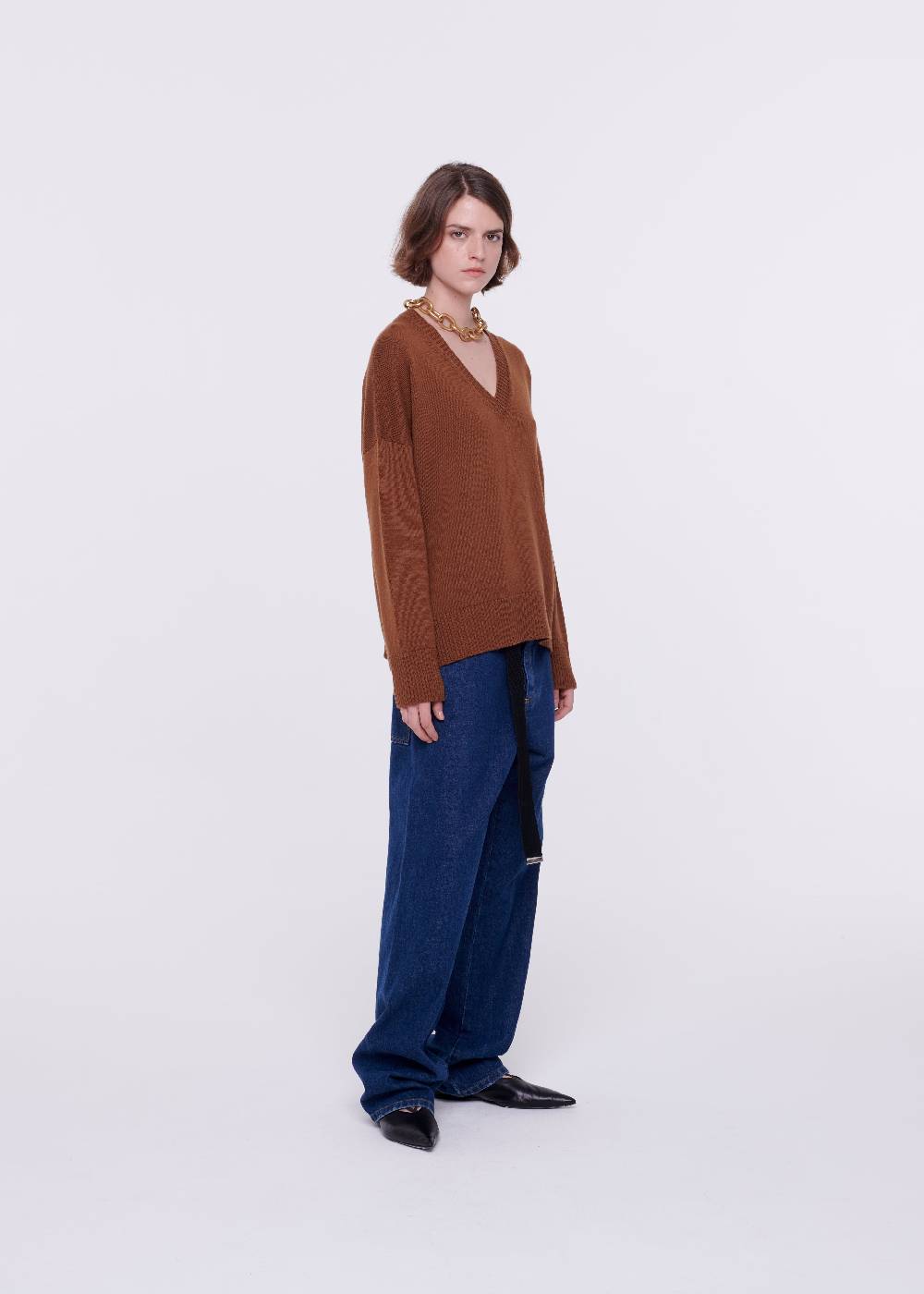 Plan C MAGLIONE CON SCOLLO A V IN LANA MERINO Grande vendita