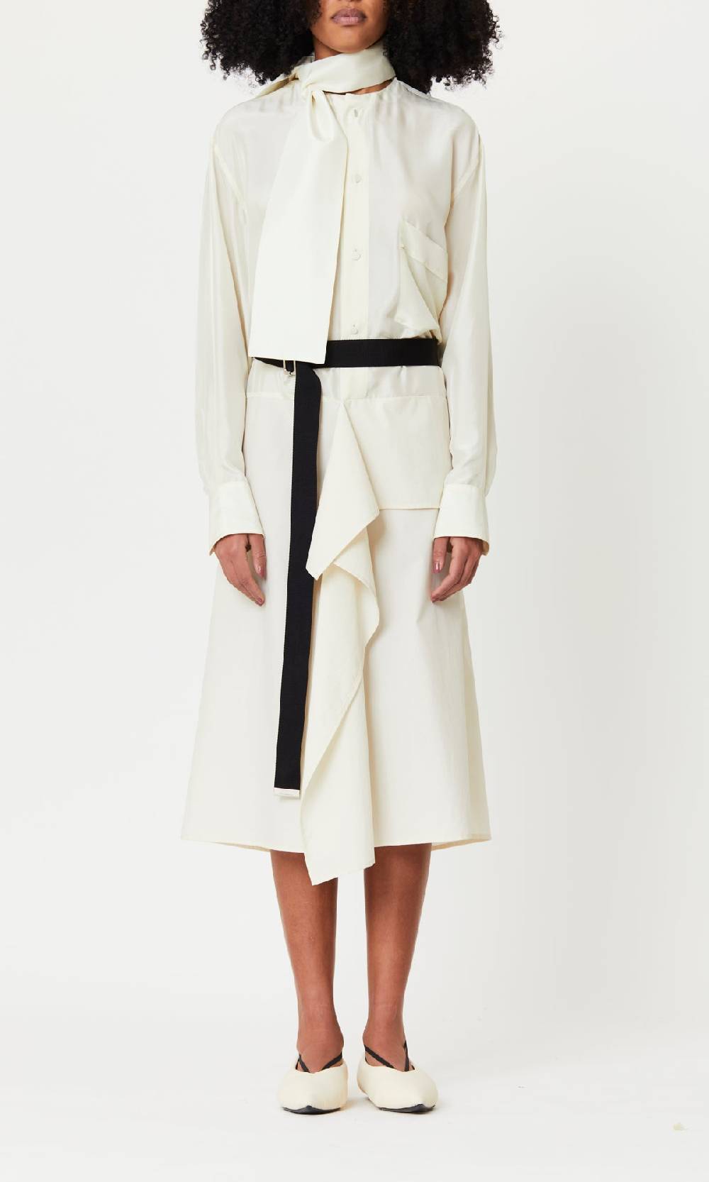 Plan C ABITO MIDI A PANNELLI CON FOULARD Online Outlet