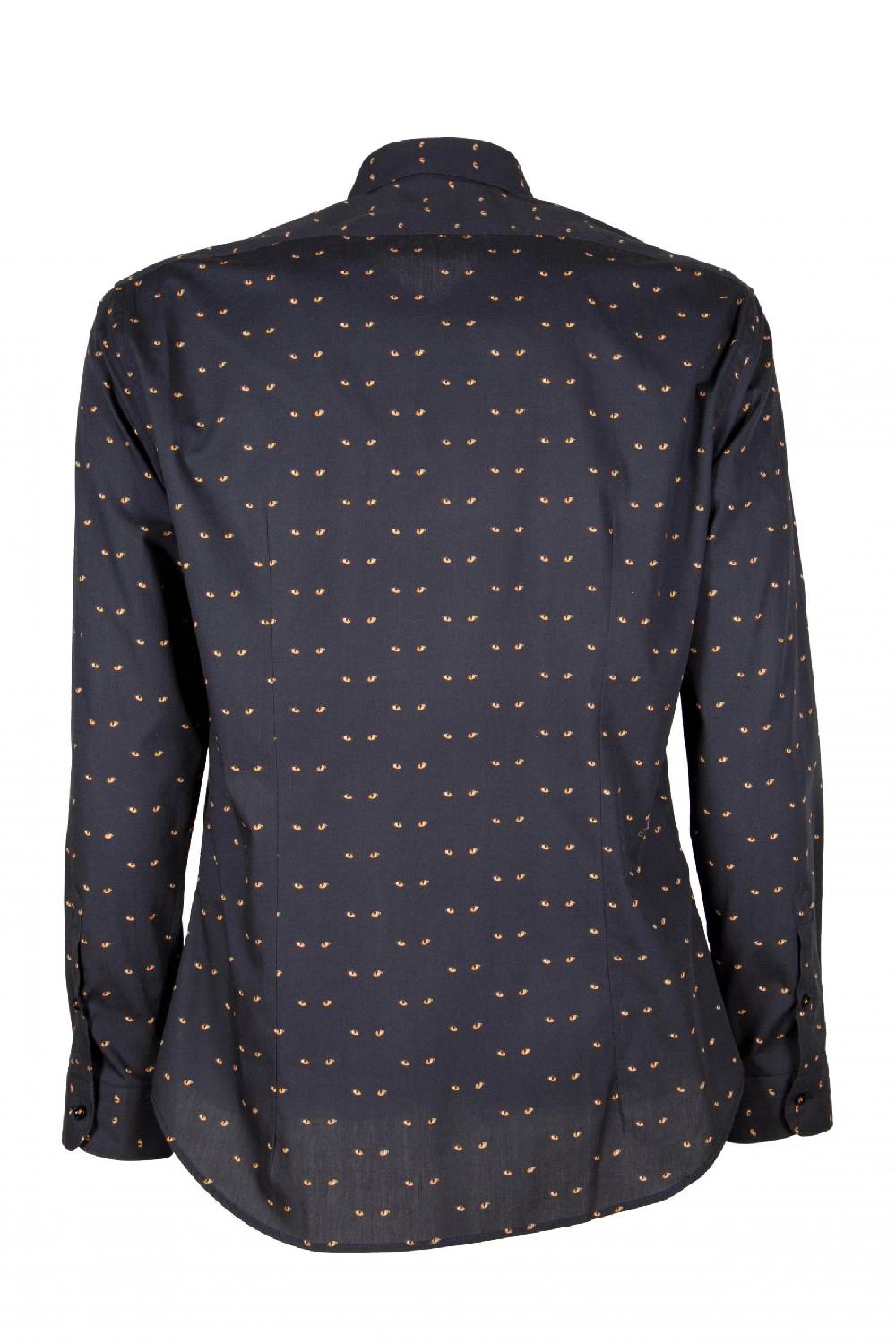 Poggianti Camicia uomo Blu in cotone stampata con occhi di gatto PISA-UBBF-177-01 Presa