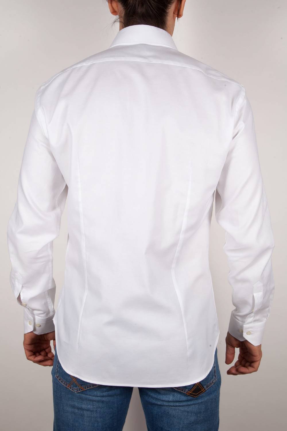 Poggianti Camicia Bianca Oxford Collo Italiano C06-1 In Linea