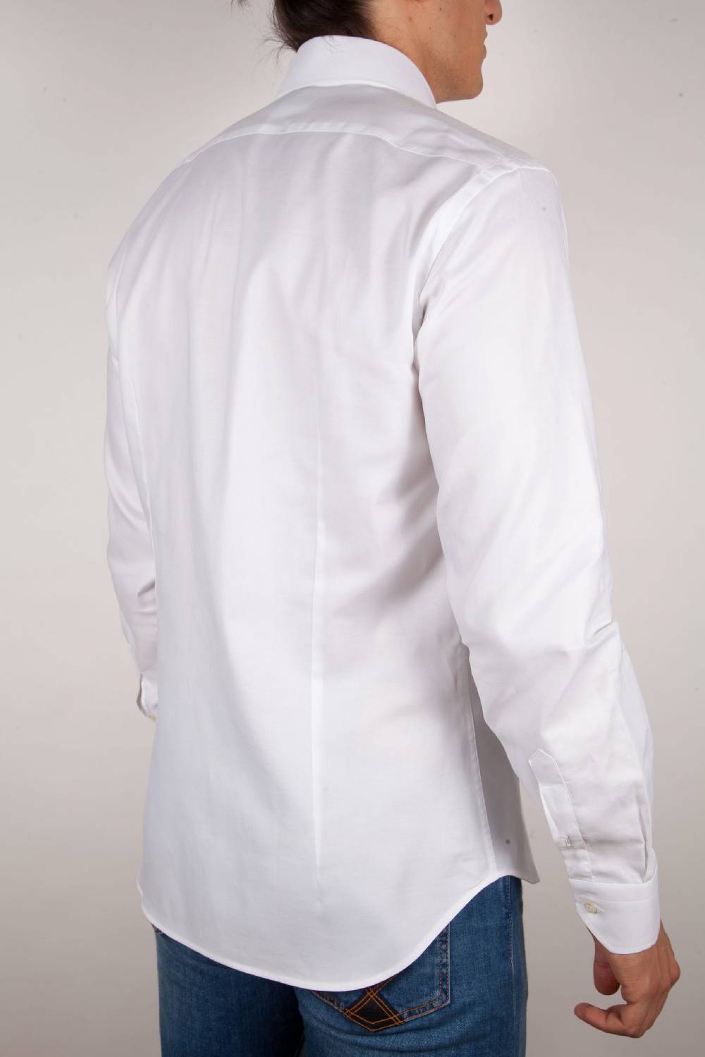 Poggianti Camicia Bianca Oxford Collo Italiano C06-1 In Linea