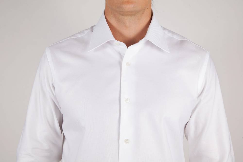 Poggianti Camicia Bianca Oxford Collo Italiano C06-1 In Linea