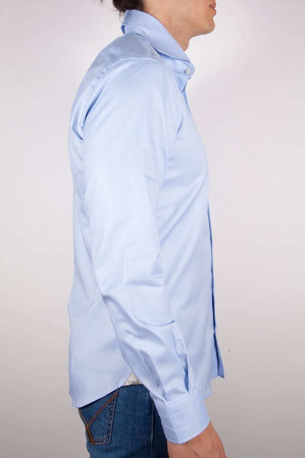 Poggianti Camicia Celeste Oxford Collo Francese C06-2 Nuovo