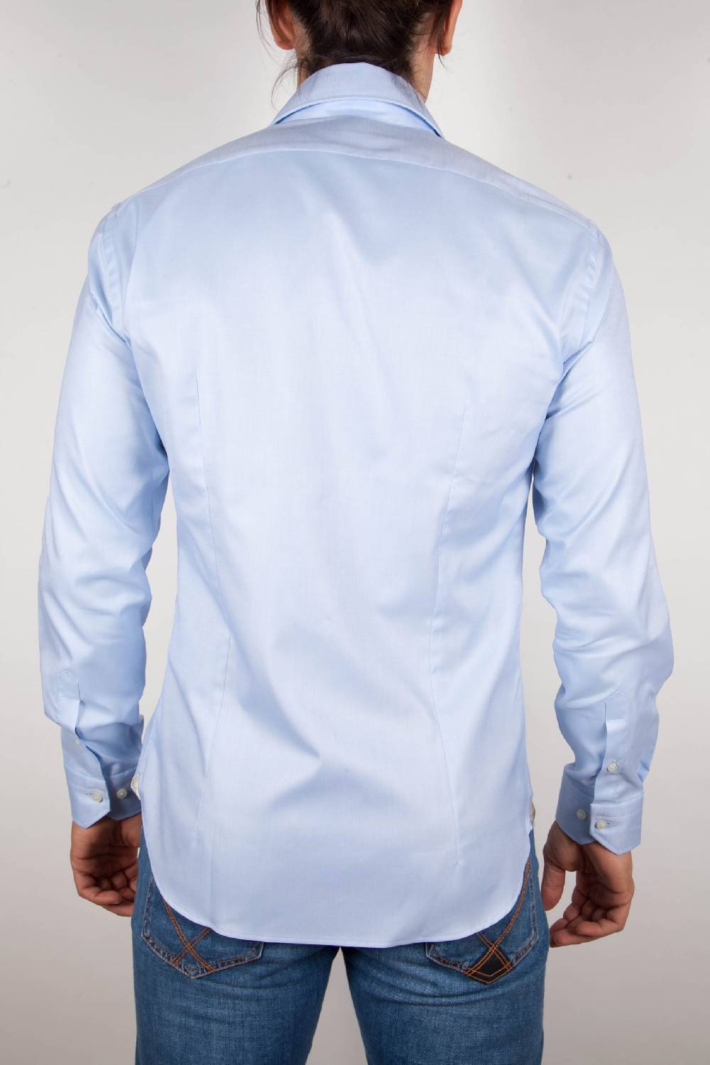 Poggianti Camicia Celeste Oxford Collo Francese C06-2 Nuovo