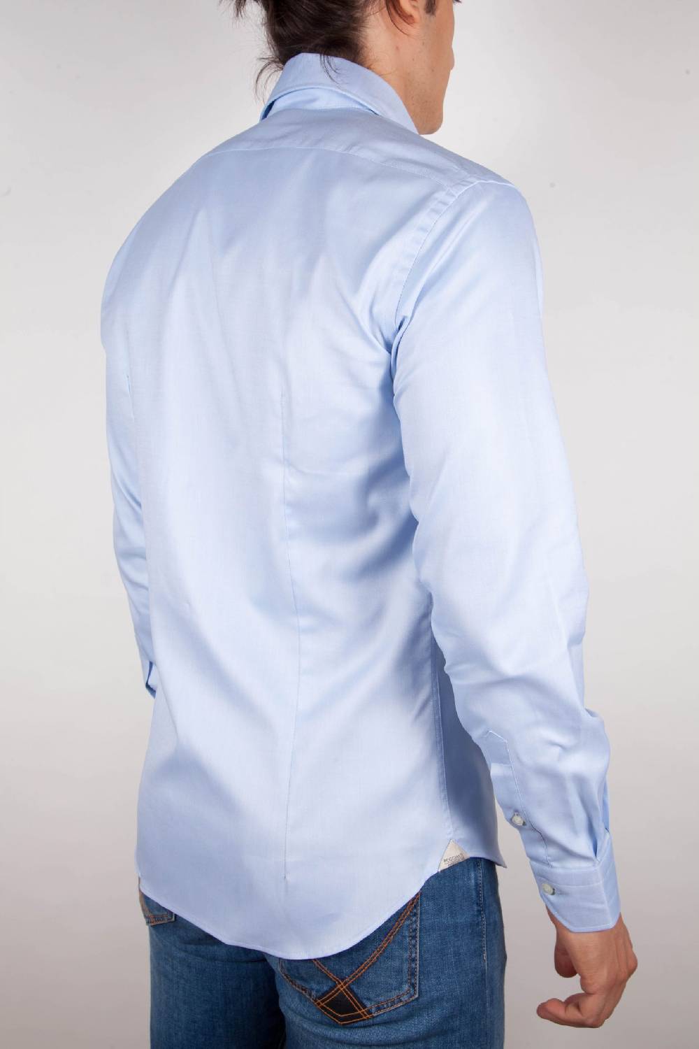 Poggianti Camicia Celeste Oxford Collo Francese C06-2 Nuovo