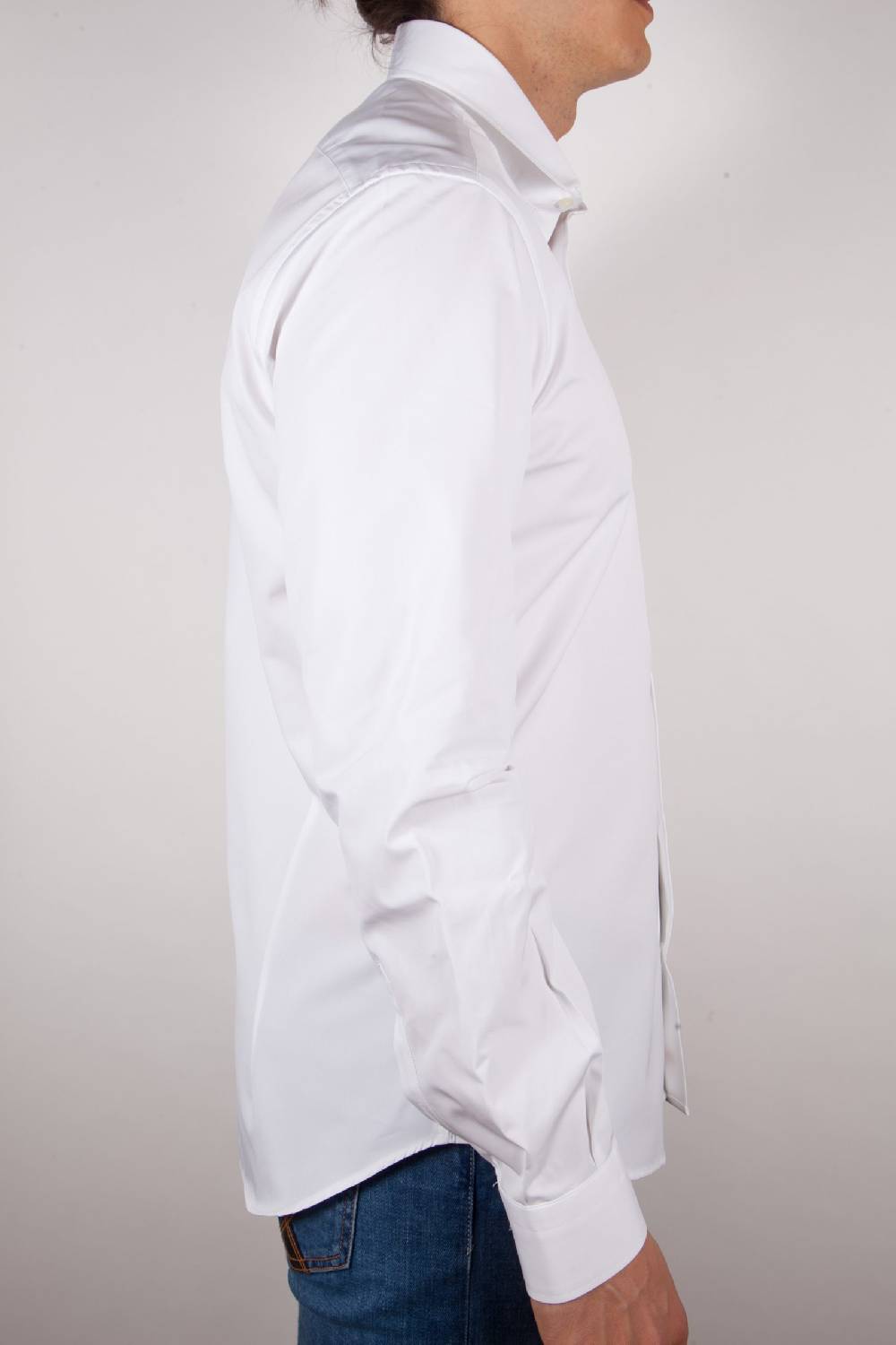 Poggianti Camicia Bianca Popeline Collo Italiano C01-1 Spedizione Gratuita