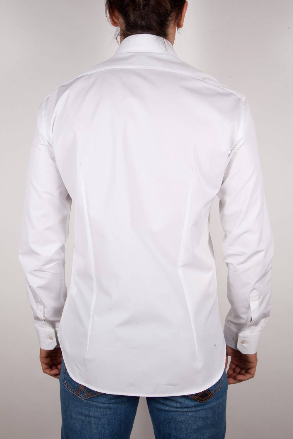 Poggianti Camicia Bianca Popeline Collo Italiano C01-1 Spedizione Gratuita