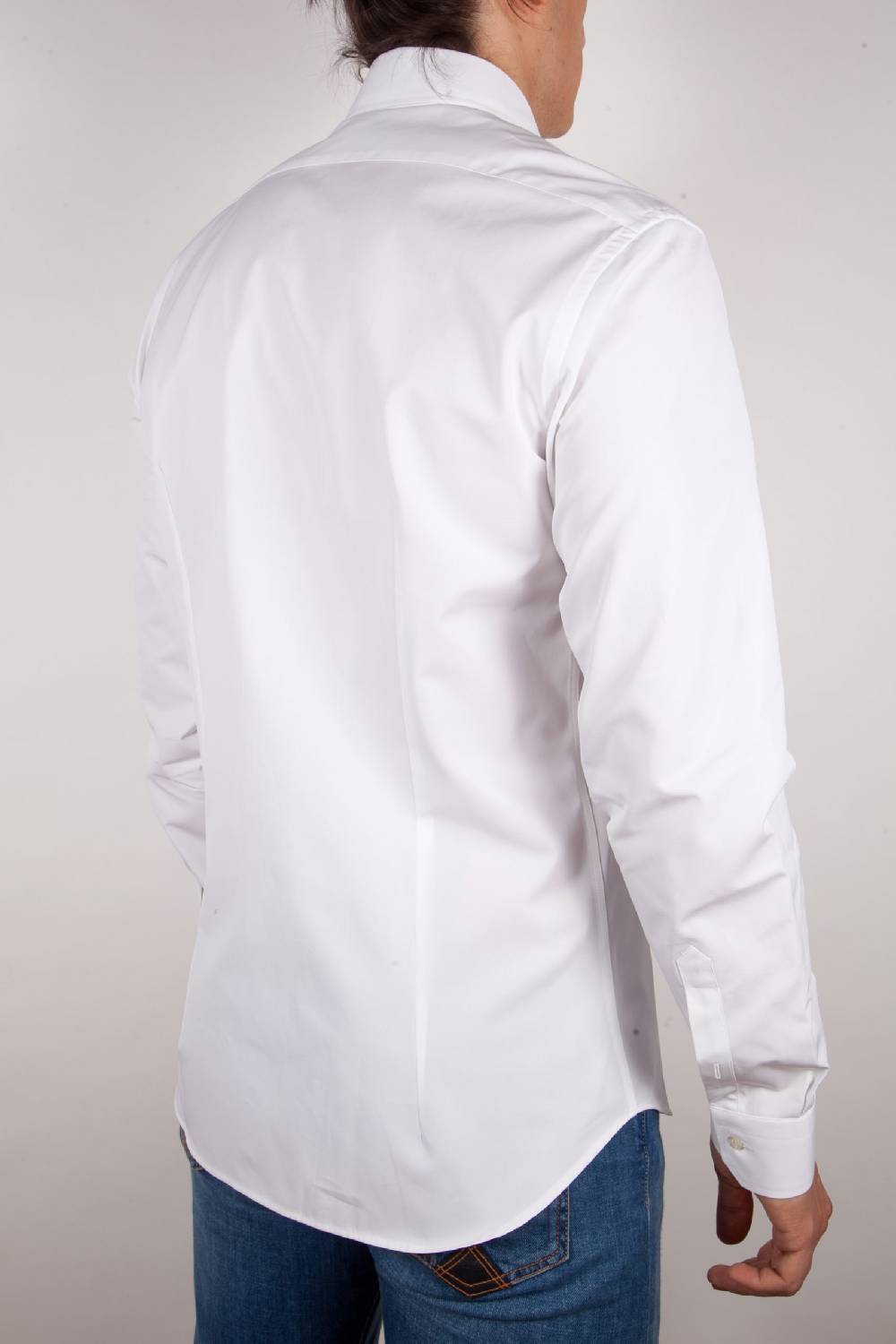 Poggianti Camicia Bianca Popeline Collo Italiano C01-1 Spedizione Gratuita