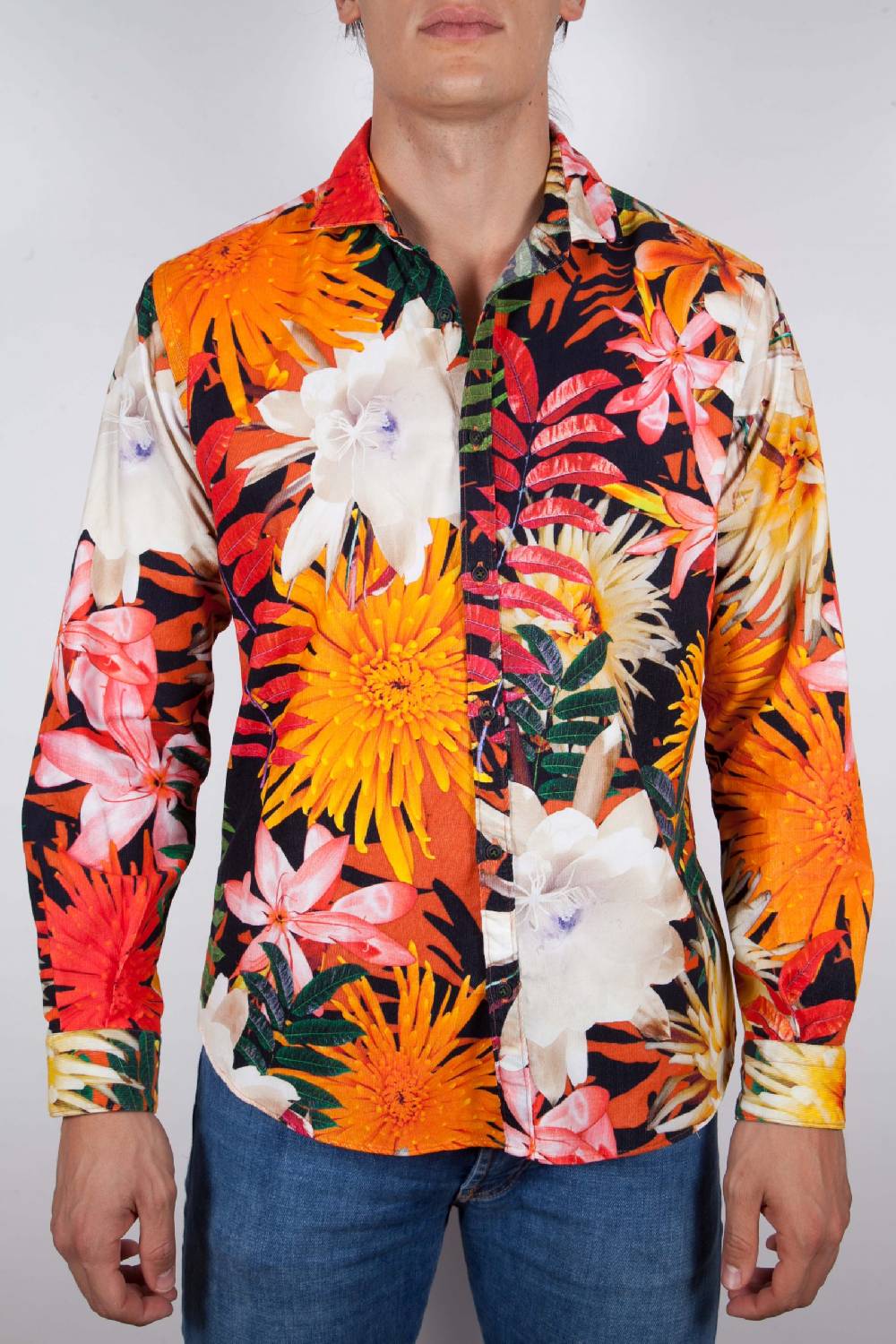 Poggianti Camicia Fantasia Collo Francese Pezzi Unici