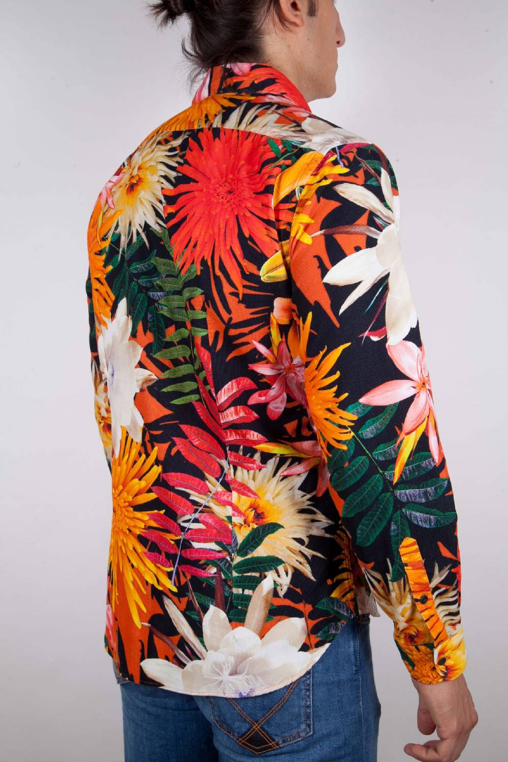 Poggianti Camicia Fantasia Collo Francese Pezzi Unici