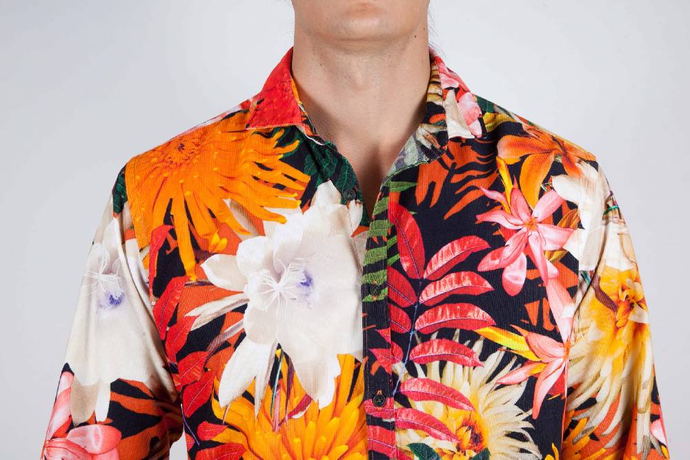 Poggianti Camicia Fantasia Collo Francese Pezzi Unici