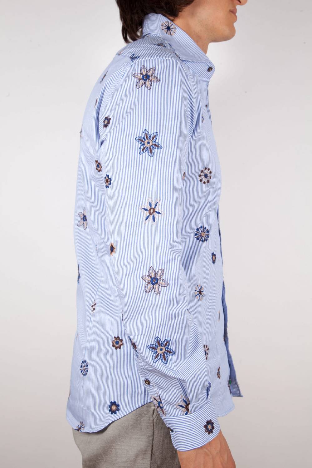 Poggianti Camicia Fantasia Collo Morbido Ricamo Shopping Online
