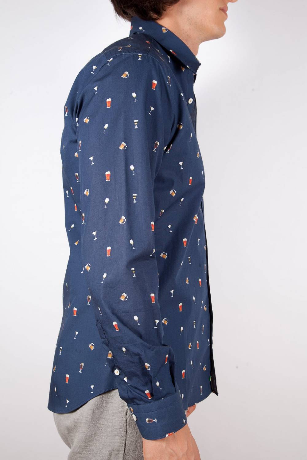 Poggianti Camicia Fantasia Collo Morbido blu Presa