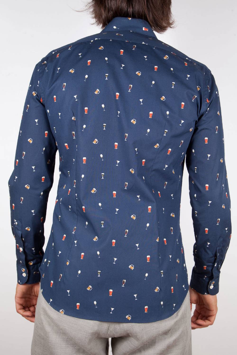 Poggianti Camicia Fantasia Collo Morbido blu Presa