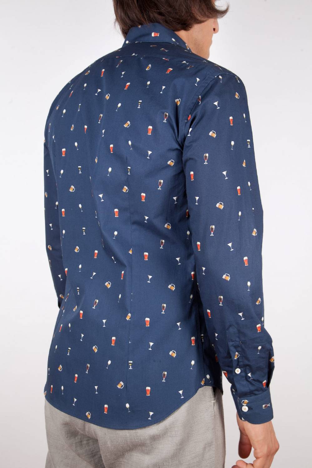 Poggianti Camicia Fantasia Collo Morbido blu Presa