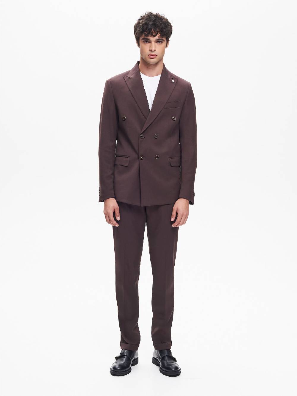 Rinascimento Giacca Doppiopetto Uomo Poliviscosa Moro QB24 Fino al 65% di sconto