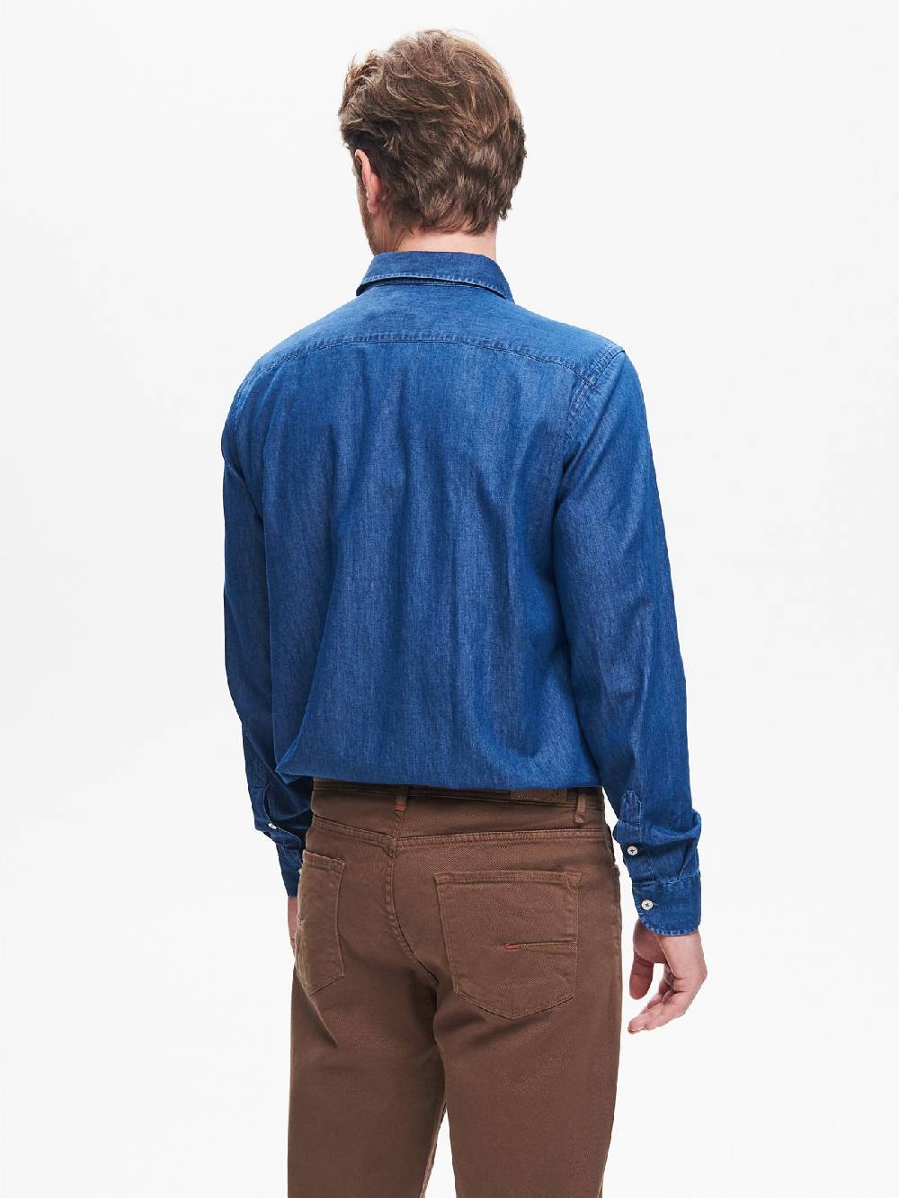Rinascimento Camicia in Denim Uomo Lavaggio Medio Blu QB24 50% di sconto con spedizione gratuita