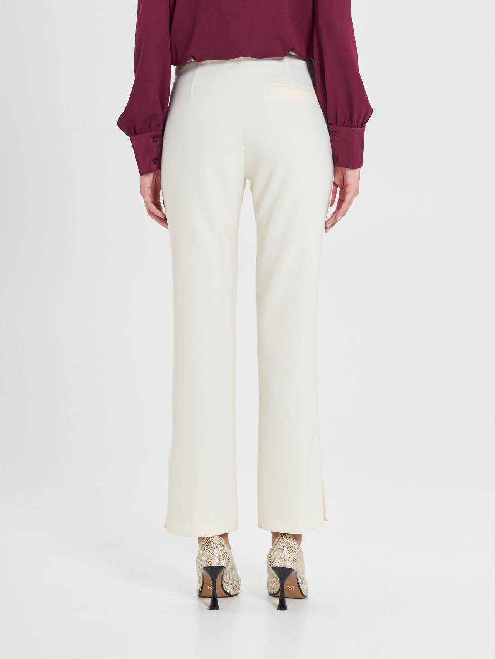 Rinascimento Pantaloni Bianchi in Cadi Operato Donna Only for today