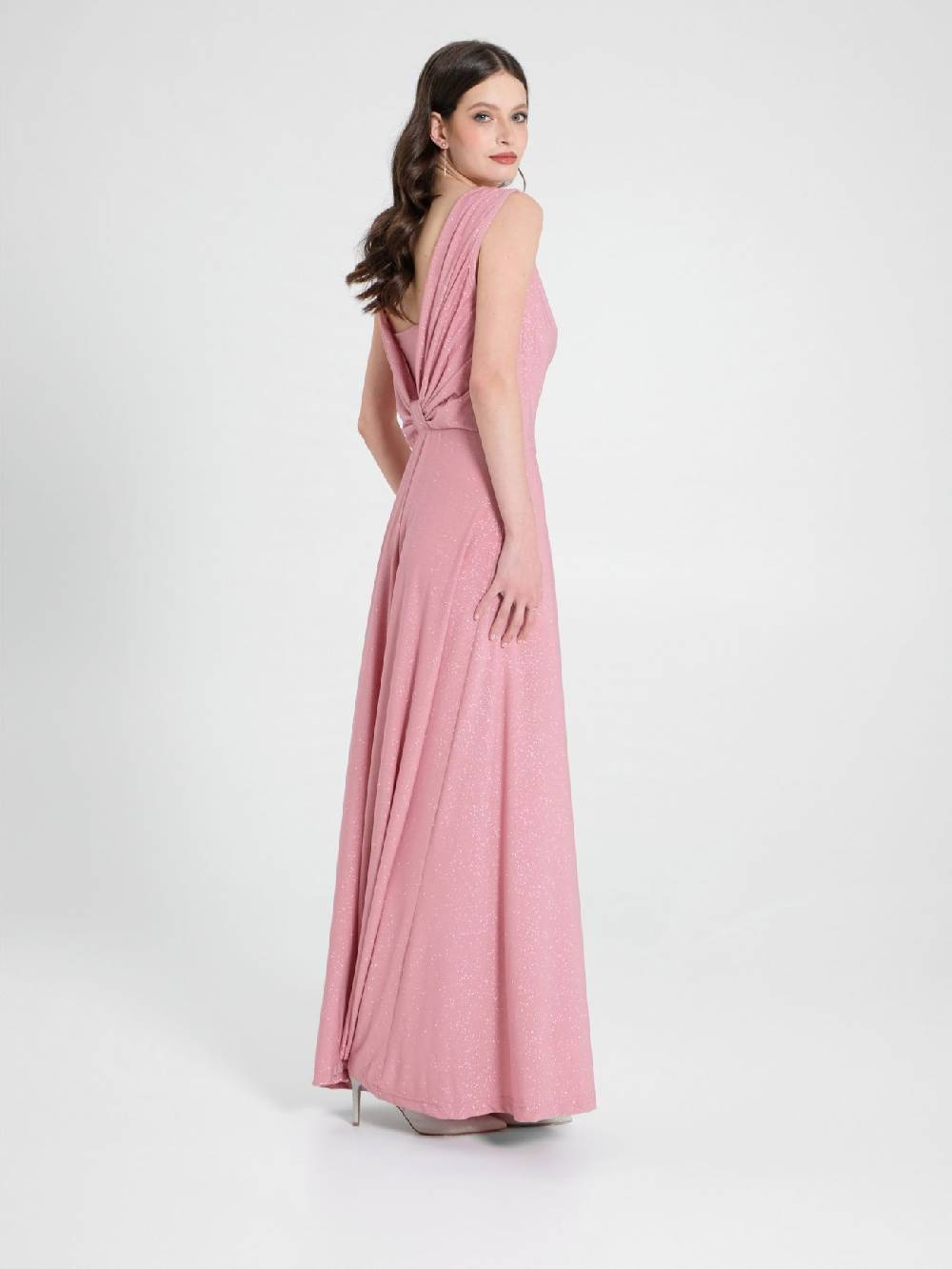 Rinascimento Abito Lungo Microglitter Rosa Shopping Online