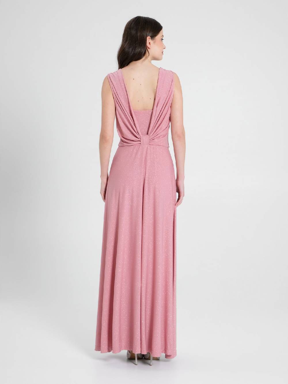 Rinascimento Abito Lungo Microglitter Rosa Shopping Online