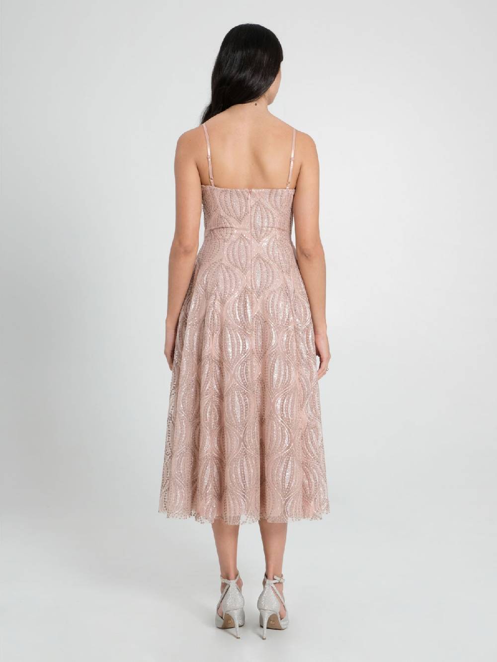 Rinascimento Abito Tulle Glitter Rosa Saldi Di Fabbrica