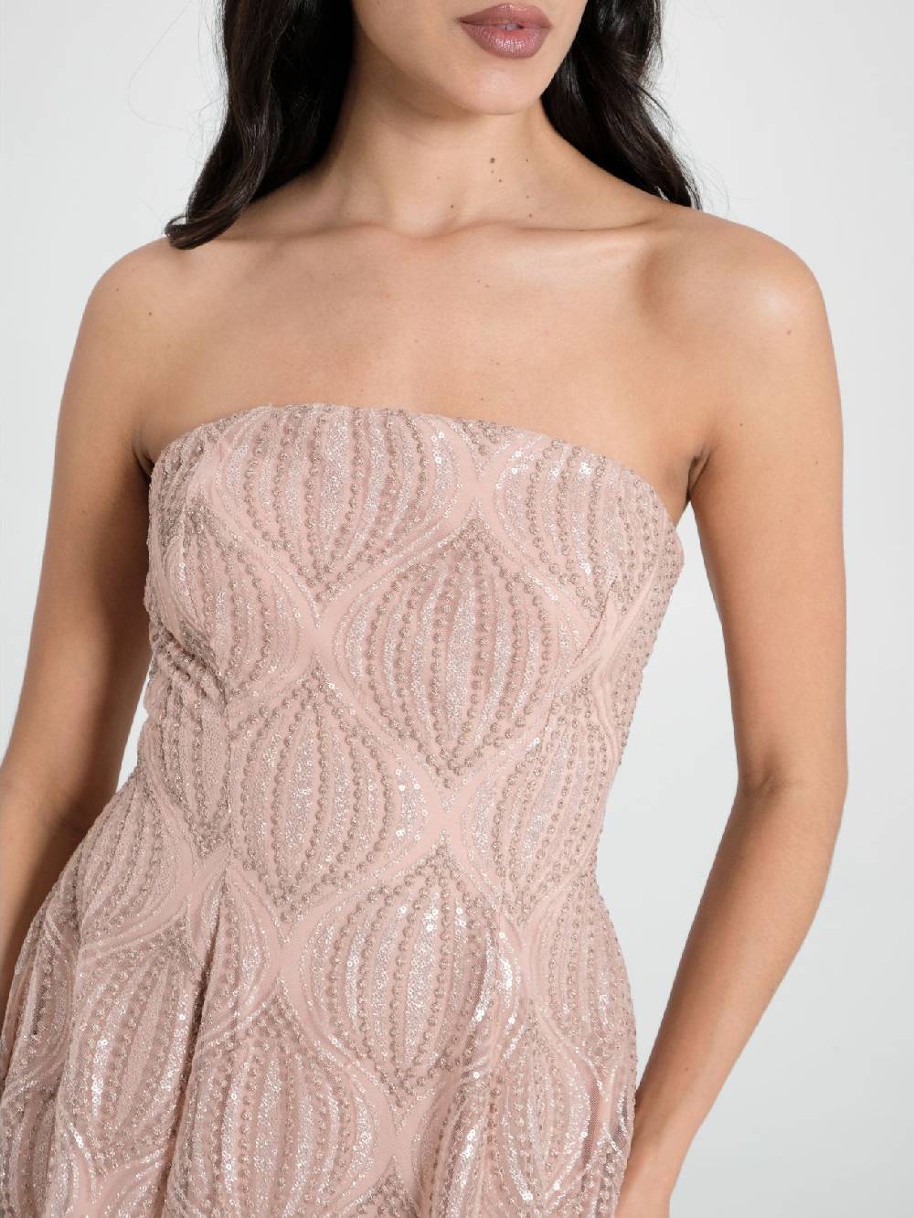 Rinascimento Abito Tulle Glitter Rosa Saldi Di Fabbrica
