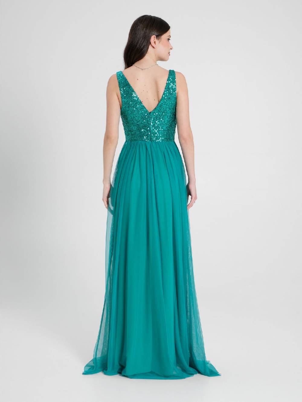 Rinascimento Abito Lungo Paillettes & Tulle Negozio