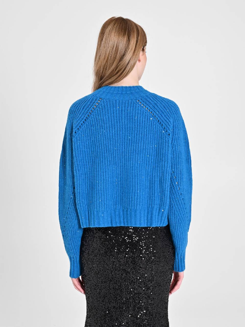Rinascimento Maglia Paillettes Blu Oceano Offerta natalizia