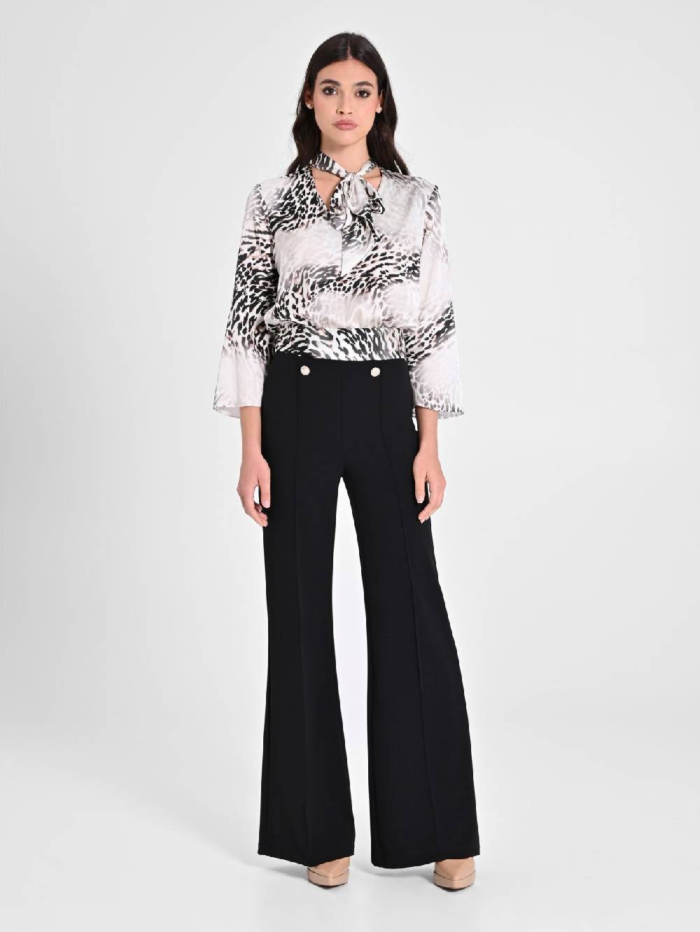 Rinascimento Blusa Animalier con Fiocco Offerta San Valentino