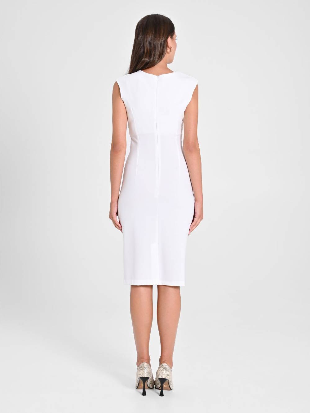 Rinascimento Tubino Drappeggiato Bianco Offerte esclusive