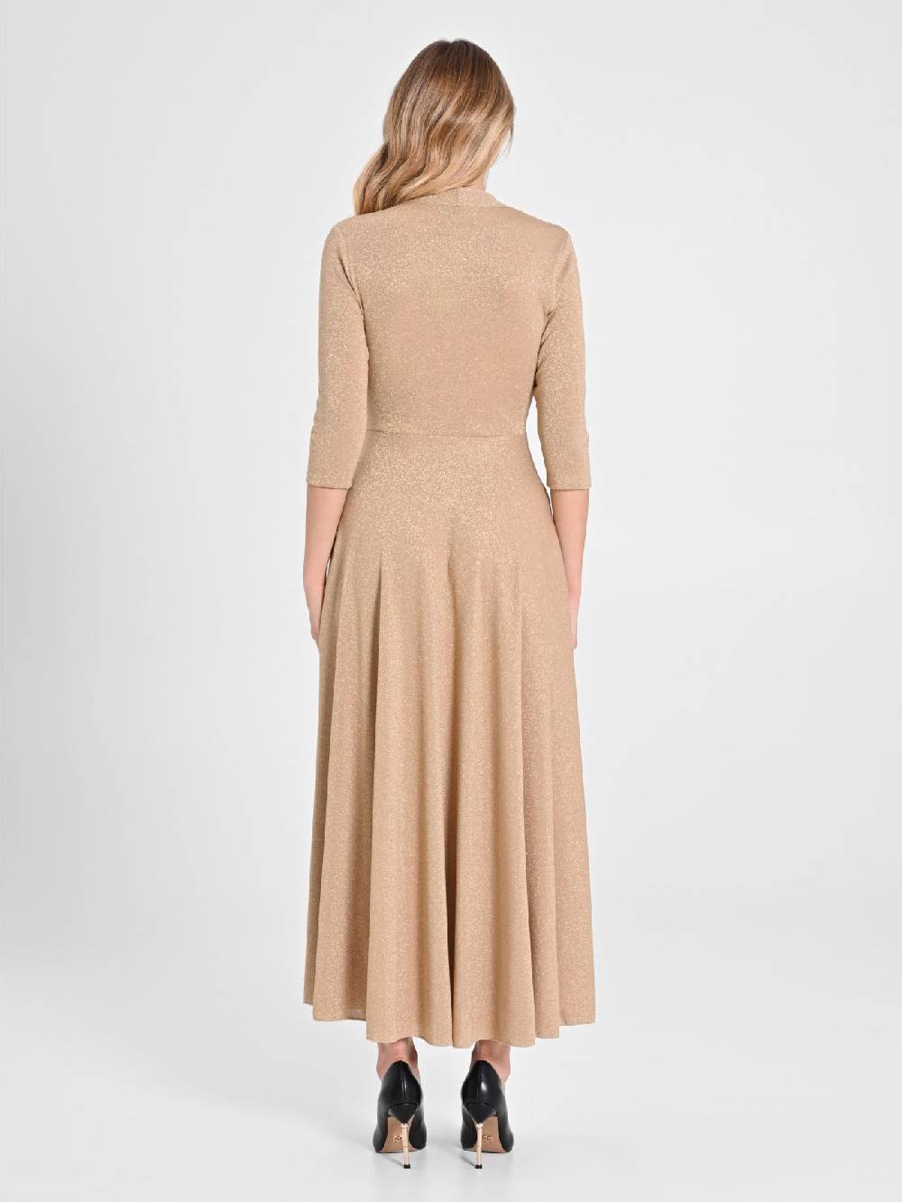 Rinascimento Abito Lungo Lurex Gold Sconti VIP