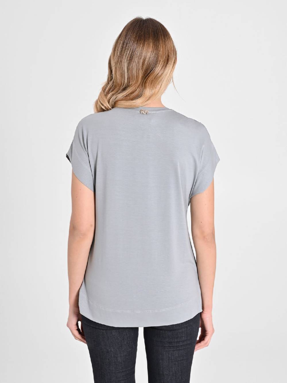 Rinascimento Blusa Envers Satin Grigia Ritorno libero