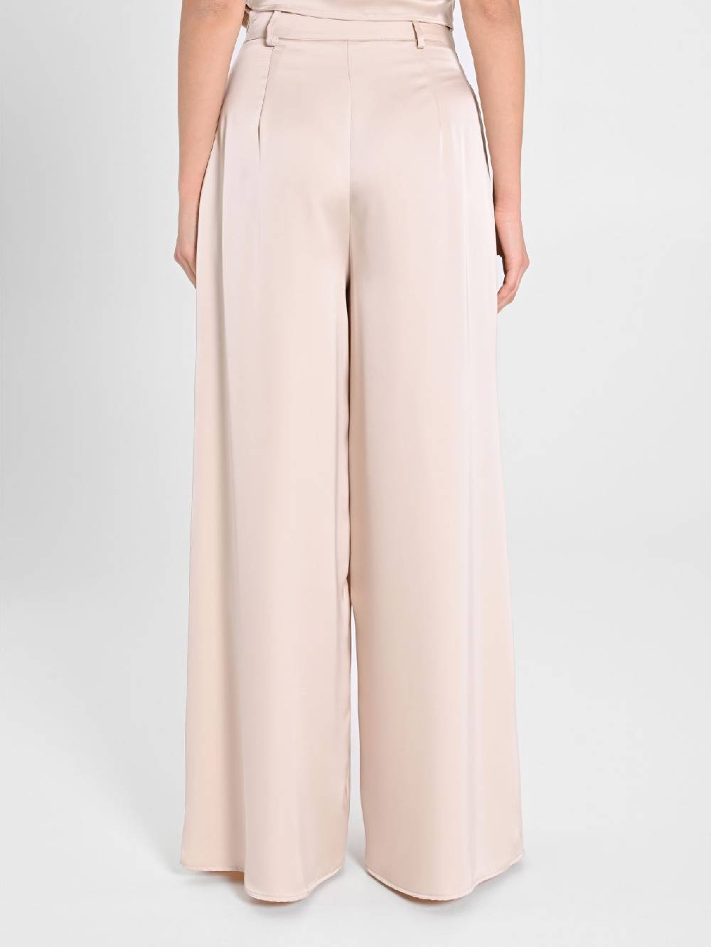 Rinascimento Pantaloni Palazzo in Satin Beige Latest stili