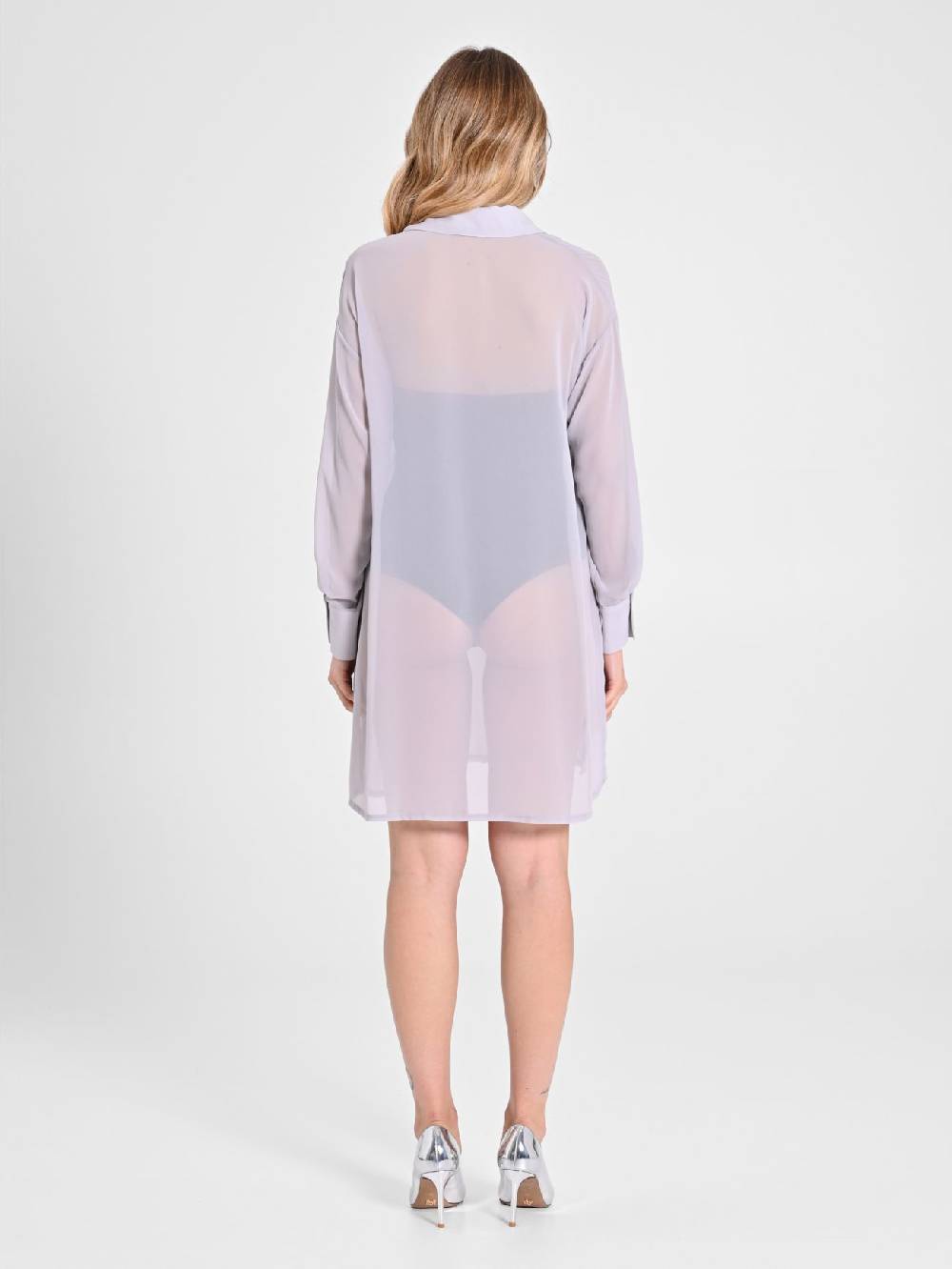 Rinascimento Camicia Lunga in Crepe Georgette Fino al 50% di sconto