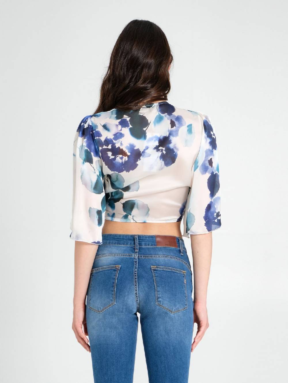 Rinascimento Blusa Incrociata Stampa Floreale Sostegno trimestrale